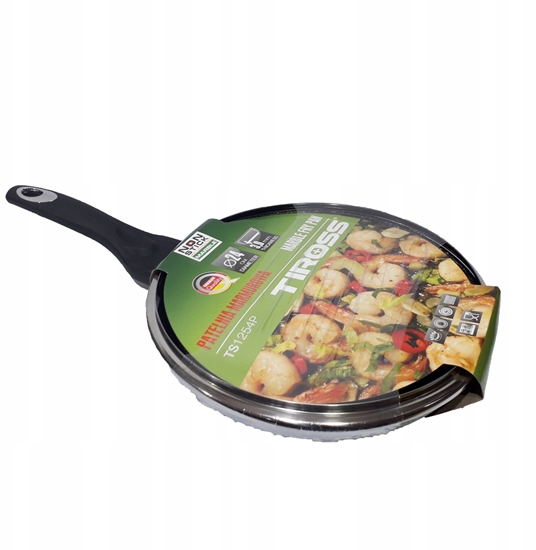 Изображение Patelnia Tiross Patelnia marmurowa z pokrywk 24cm na gaz INDUKCJA nieprzywierajca TIROSS TS-1254P