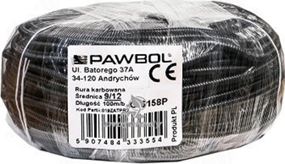 Attēls no Pawbol Rura karbowana Pawbol G.6158P samochodowa, zwyka 100m, 9/12 mm czarna
