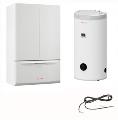 Attēls no Piec gazowy Immergas Pakiet 1-fun.kondens. wersja standard - kocio EXTRA 12 + zasobnik UBS125V3 + sonda kontaktowa koty wiszce
