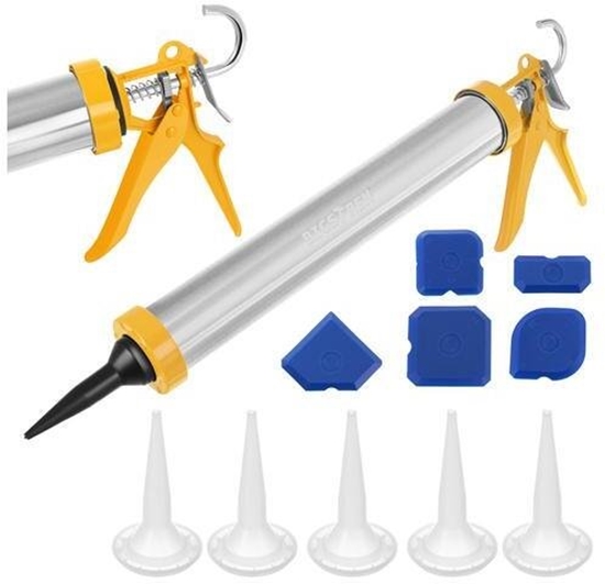 Picture of Pistolet wyciskacz do mas silikonu aluminiowy 15" 600ml