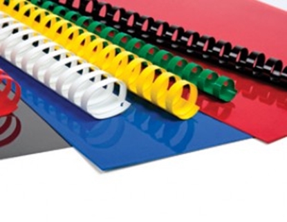 Picture of Spirāles dokumentu iesiešanai, plastmasas, 28 mm, 270 lap., melnas, 100 gab., Fellowes