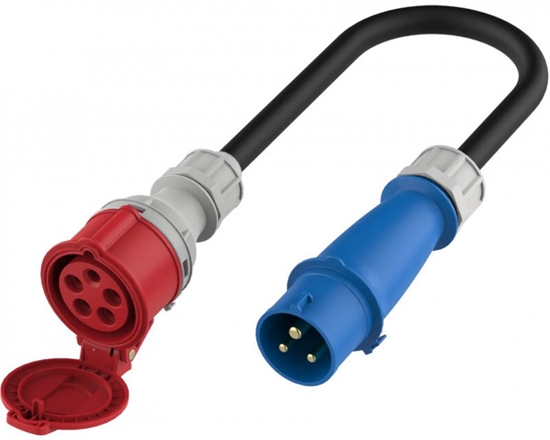 Picture of Platinet PLATINET EV ADAPTER 22KW CEE female to 7KW male CEE plug single-phase, max 3.68KW @16A,0.2M