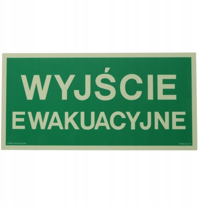 Attēls no Pn. TABLICA FOTOLUMINESCENCYJNA WET WYJCIE EWAKUACYJNE