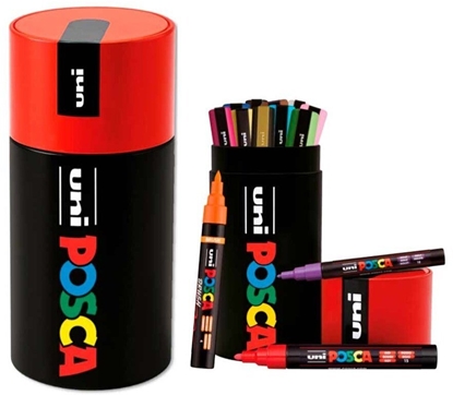 Изображение Posca POSCA Shaped metal tin - med 13 stk. POSCA pens