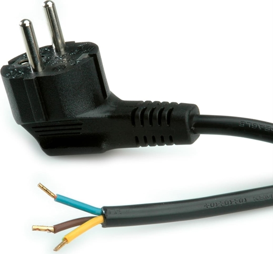 Picture of Power Cable with German Type Plug / open end, AC 230V, black, 1.8 m Roline