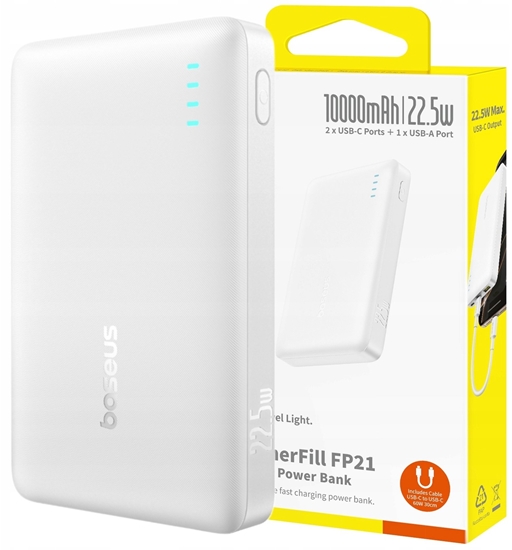 Изображение Powerbank Baseus Powerbank Baseus EnerFill FP21 10000mAh 22.5W USB-A - USB-C - biay