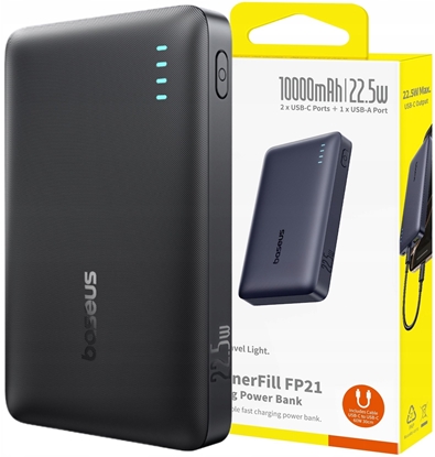 Attēls no Powerbank Baseus Powerbank Baseus EnerFill FP21 10000mAh 22.5W USB-A - USB-C - czarny