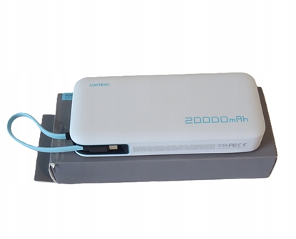 Attēls no Powerbank Cuktech Powerbank Cuktech CUKP200NGLLG 55W 20000mAh z wbudowanym kablem USB-C - biay