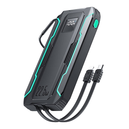 Picture of Powerbank Joyroom JR-L017 10000mAh, 22.5W, with Lightning + USB-C cable (black)