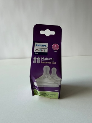 Picture of Prece ar Bojātu iepakojumu- Philips Avent Natural Response pudeļu silikona knupīši, ātra plūsma, 3m+ (2 gab.)