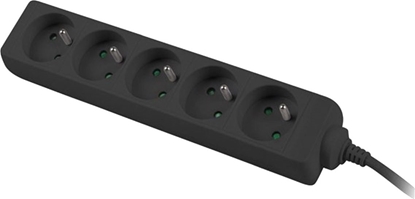 Attēls no PremiumCord zwyka 5 gniazd 3m czarny (ppa5-03bk)