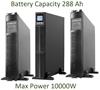 Изображение Profesionāls Apkures sist. tīras sinusoīdas UPS Invertors ar akum. 32x12V/9Ah(288Ah) | 10KWA