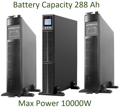 Attēls no Profesionāls Apkures sist. tīras sinusoīdas UPS Invertors ar akum. 32x12V/9Ah(288Ah) | 10KWA