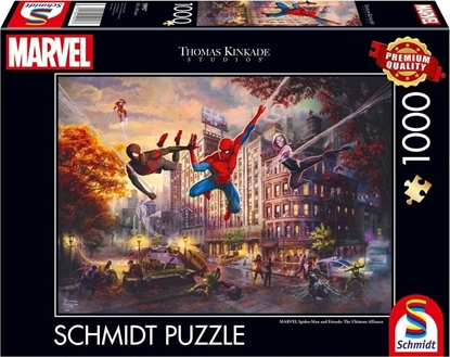 Изображение Schmidt Spiele Puzzle PQ 1000 Thomas Kinkade Spider-Man i Przyjac