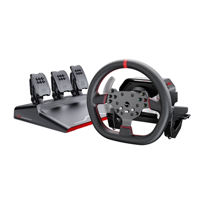 Picture of PXN-V10 Pro gaming set - steering wheel + pedals + mounting clamps (PC / PS4 / Xbox One / Xbox Series X|S)