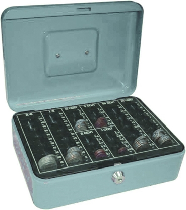 Attēls no QConnect Kasetka na pienidze Q-CONNECT, dua, 255x200x90mm, srebrna