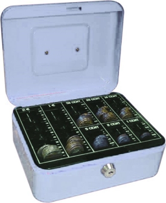 Attēls no QConnect Kasetka na pienidze Q-CONNECT, rednia, 205x160x90mm, srebrna