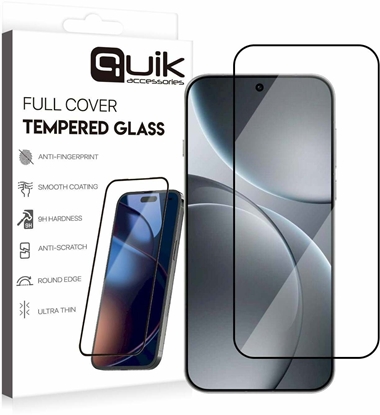 Picture of Quik Accessories Full Cover Tempered Glass for Samsung Oppo Find X9 Pro