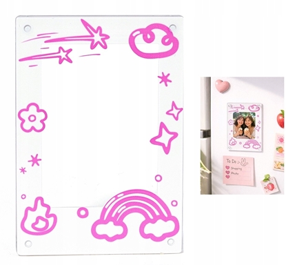 Изображение Ramka LoveInstant Ramka Na Magnes Lodówk Do Zdj Instax Mini 99 41 12 40 11 Evo Liplay Link / Róowa Tcza