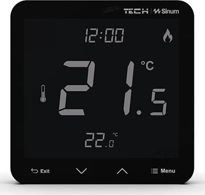 Изображение Regulator temperatury pokojowy przewodowy czarny R-S3