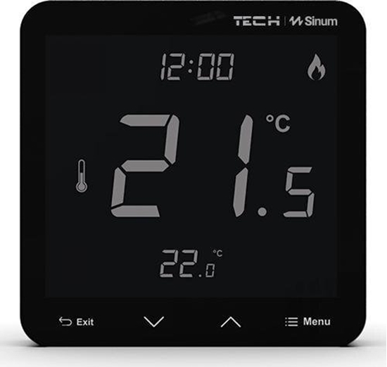 Изображение Regulator temperatury pokojowy przewodowy czarny R-S3