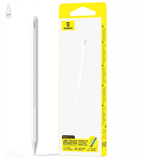 Изображение Rysik Baseus Bezprzewodowy Bluetooth stylus PS3 Pro iPad z kablem biay B0004A01 (6932172692353)