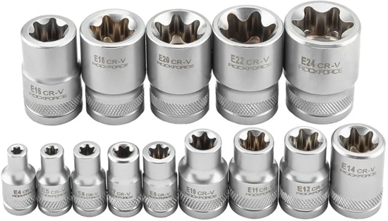 Изображение Rockforce Zestaw gowic o profilu E 15el.1/4", 3/8" i 1/2"