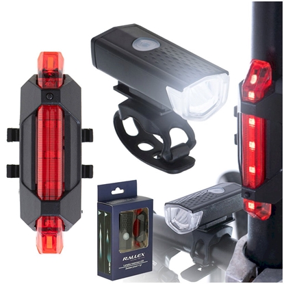 Picture of RoGer LED Bike Light Set Rear Front USB