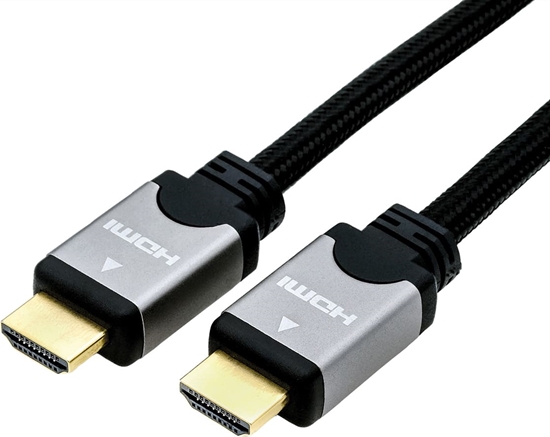 Picture of Roline HDMI High Speed Cable + Ethernet, M/M, black /silver, 1.5 m