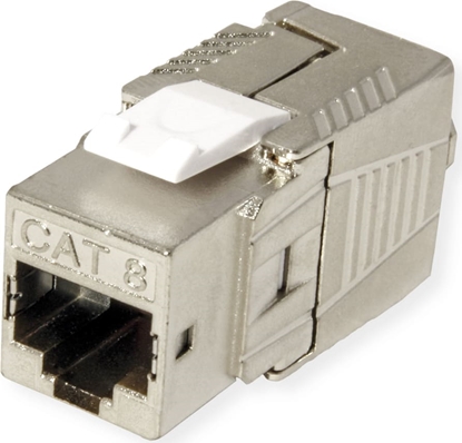 Picture of Roline Keystone Jack, Cat.8 (Class I), RJ-45, STP, tool-free, silver, silver