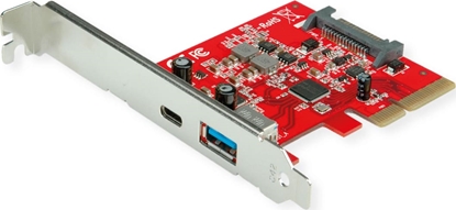 Attēls no Roline PCI-Express x4 Adapter, USB 3.2 Gen2, 2 Ports, 1x USB A + 1x USB C