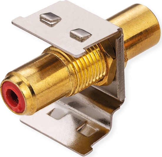 Picture of Roline RCA Keystone Coupler, Metal, Shielded, red