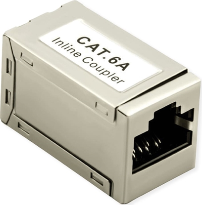 Attēls no Roline RJ-45 Mini Inline Coupler, Cat.6A (Class EA), shielded, silver