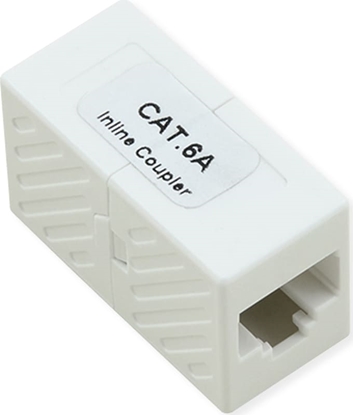 Attēls no Roline RJ-45 Mini Inline Coupler, Cat.6A (Class EA), unshielded, white