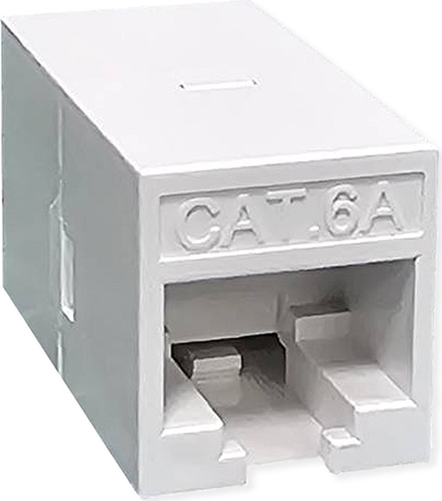 Picture of Roline RJ-45 Mini Inline Coupler, Cat.6A (Class EA), unshielded, white