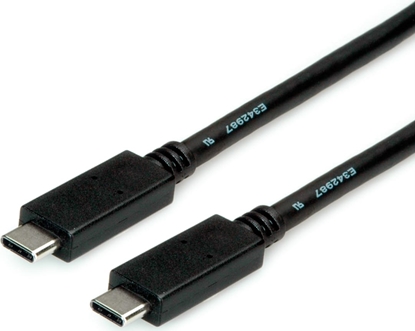Picture of Roline USB 3.2 Gen 2 Cable, PD, C-C, M/M, 4K UHD-1, 10Gbit/s, Emark, 100W, black, 1 m