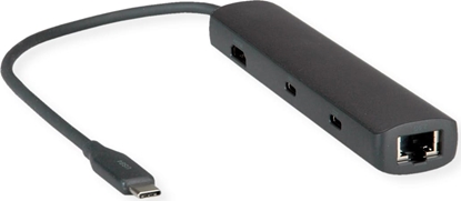 Picture of Roline USB 3.2 Gen 2 Type C Multiport Docking Station, 8K30 HDMI, 3x USB 3.2 Gen 2(2x A + 1x C), 1x USB Type C PD (Power Delivery), 1x Gigabit Ethernet (2.5 GbE)