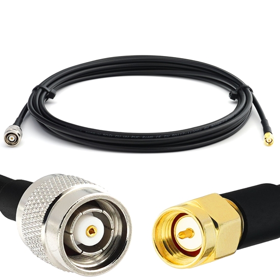 Picture of RP-TNC Male to SMA Male 50cm RG58/U Coaxial Cable