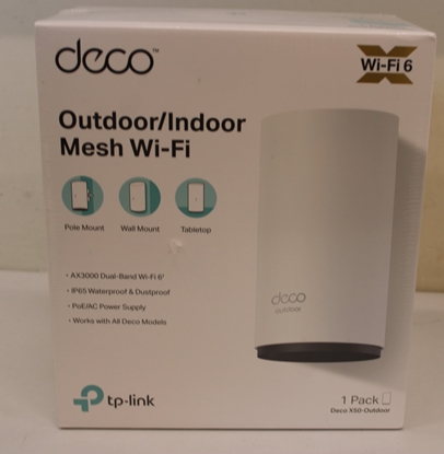 Attēls no SALE OUT. TP-LINK Deco X50-Outdoor AX3000 Outdoor Whole Home Mesh WiFi 6 Unit | SALE OUT. TP-LINK AX3000 Outdoor Whole Home Mesh WiFi 6 Unit | Deco X50-Outdoor | 802.11ax | 10/100/1000 Mbit/s | Ethernet LAN (RJ-45) ports 2 | Mesh Support Yes | MU-MiMO Yes