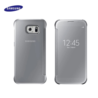 Picture of Samsung EF-ZG920BSE SView atlokāmais maciņš priekš Samsung Galaxy S6 SM-G920 sudrabains Bulk