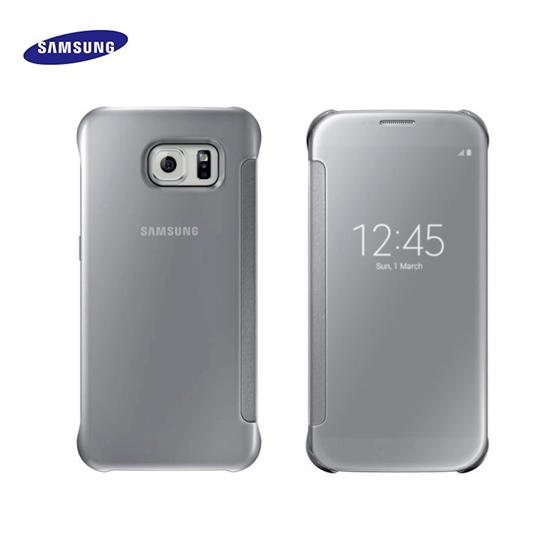Picture of Samsung EF-ZG920BSE SView atlokāmais maciņš priekš Samsung Galaxy S6 SM-G920 sudrabains Bulk