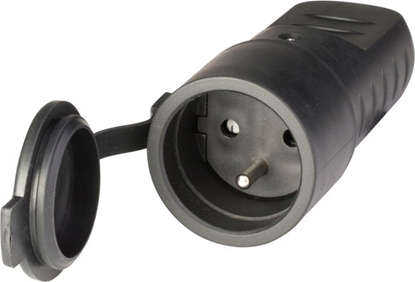 Attēls no Scame Gniazdo przenone gumowe Scame 110.3150 z klapk 16A 2P+E 230V IP44 9713 czarne