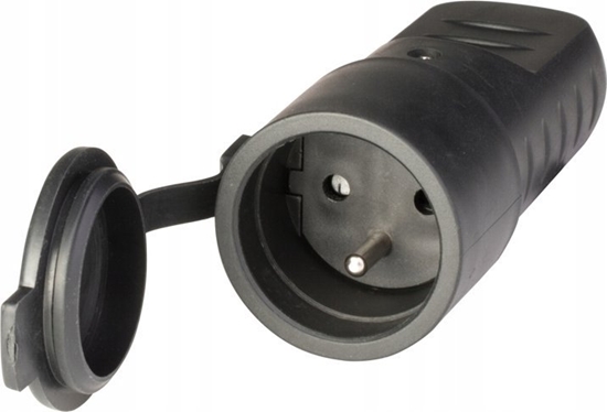 Picture of Scame Gniazdo przenone gumowe Scame 110.3150 z klapk 16A 2P+E 230V IP44 9713 czarne
