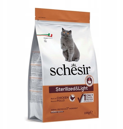 Picture of Schesir Original, karma sucha, dla kota, kurczak, 1,5 kg, worek, po sterylizacji i lekkostrawna