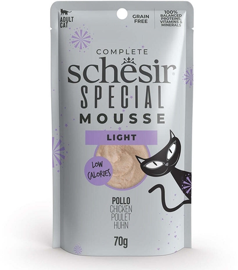 Picture of Schesir Special Mousse Light, karma mokra, dla kota, kurczak i indyk z dyni, 70 g, saszetka