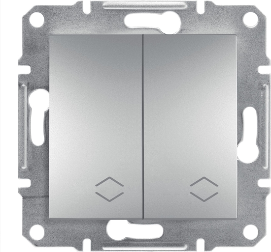 Picture of Schneider Electric cznik podwójny schodowy Asfora bez ramki aluminium (EPH0600161)
