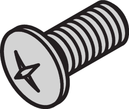 Attēls no Schroff Countersunk Screw, Pozidrive, Cross Recess M4x10, Zinc-Plated, 100 pcs