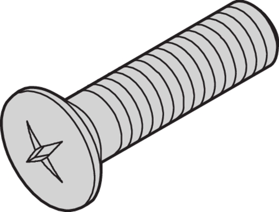 Изображение Schroff Countersunk Screw, Raised, Cross Recess, M2.5x8 mm, Steel Nickel Plated