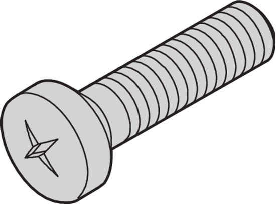 Изображение Schroff Panhead Screw, Pozidrive, Cross Recess M2.5x12, Steel Nickel Plated