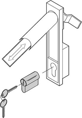 Attēls no Schroff PROLINE holder for locking cylinder